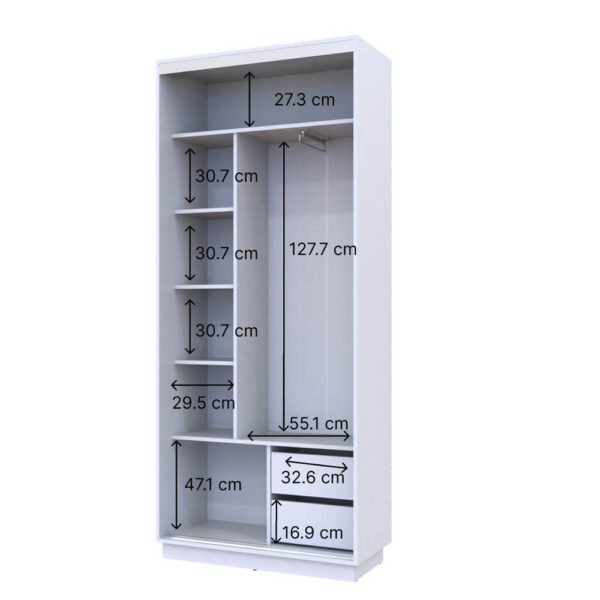 ⁦ארון הזזה 2 דלתות דגם אדם⁩ – תמונה ⁦4⁩