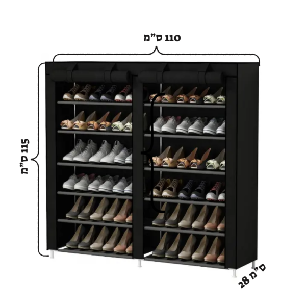 ⁦ארון נעליים מודולרי 12 מדפים כולל כיסוי בד דגם B⁩ – תמונה ⁦6⁩